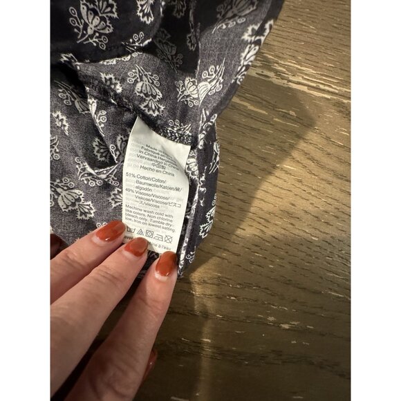 Madewell XS Flutter Sleeve Floral Smocked Top V neck fairy cottage Short Sleeve - Picture 6 of 9